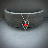 double silver heart necklace
