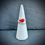 adjustable red sea glass ring