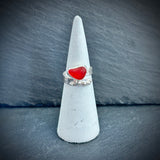 adjustable red sea glass ring