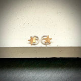Celestial Star Studs – Sterling Silver and Gold-Filled Circle Earrings