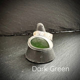 Sea Glass adjustable Sterling Silver ring