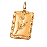 Charm Bar Gold flower pendant