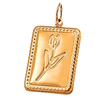 Charm Bar Gold flower pendant