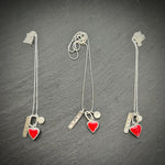 love heart charm silver necklace