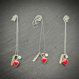 love heart charm silver necklace