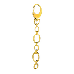 Charm Bar Key Chain Oval Cable Chain