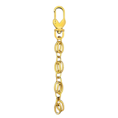 Charm Bar Key Chain Textured Oval Link Chain