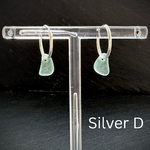Sea Blue Sea glass Silver earring hoops