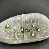 Small Sea Glass necklace with Star charm - Sea green b