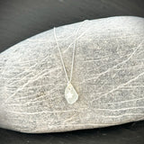 Small Sea Glass necklace with Star charm - White