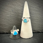 sterling silver Milky turquoise Sea Glass adjustable ring