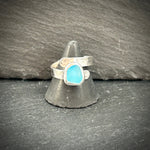 sterling silver Milky turquoise Sea Glass adjustable ring