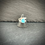 sterling silver Milky turquoise Sea Glass adjustable ring