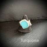Sea Glass adjustable Sterling Silver ring