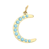 Charm Bar charm Turquoise studded moon